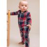 Pyjama tout-en-un à motif tartan pour bébé, boutons-pression YKK, 115 g/m²