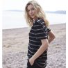 T-shirt marinière en coton, coupe décontractée, sans étiquette de marque, 180 g/m²