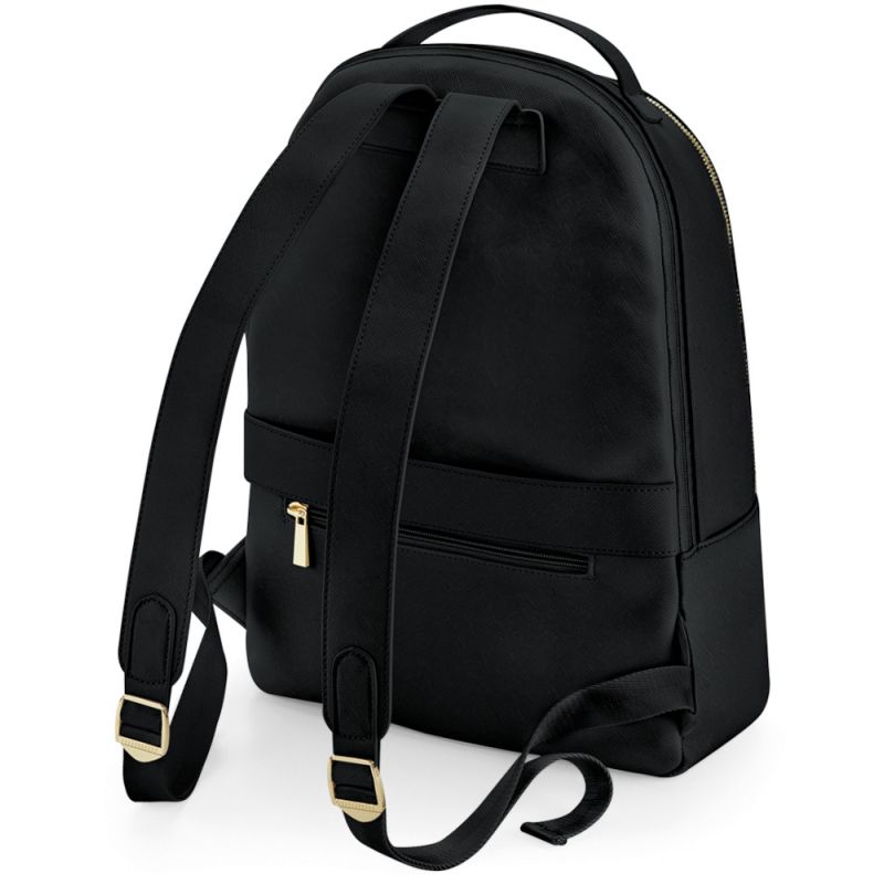 Sac à dos simili cuir Saffiano, compartiment principal et poches intérieures zippés