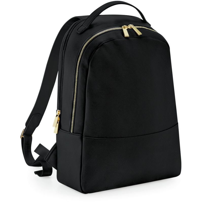 Sac à dos simili cuir Saffiano, compartiment principal et poches intérieures zippés