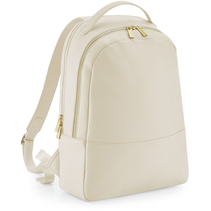 Sac à dos simili cuir Saffiano, compartiment principal et poches intérieures zippés