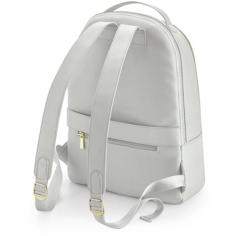 Sac à dos simili cuir Saffiano, compartiment principal et poches intérieures zippés