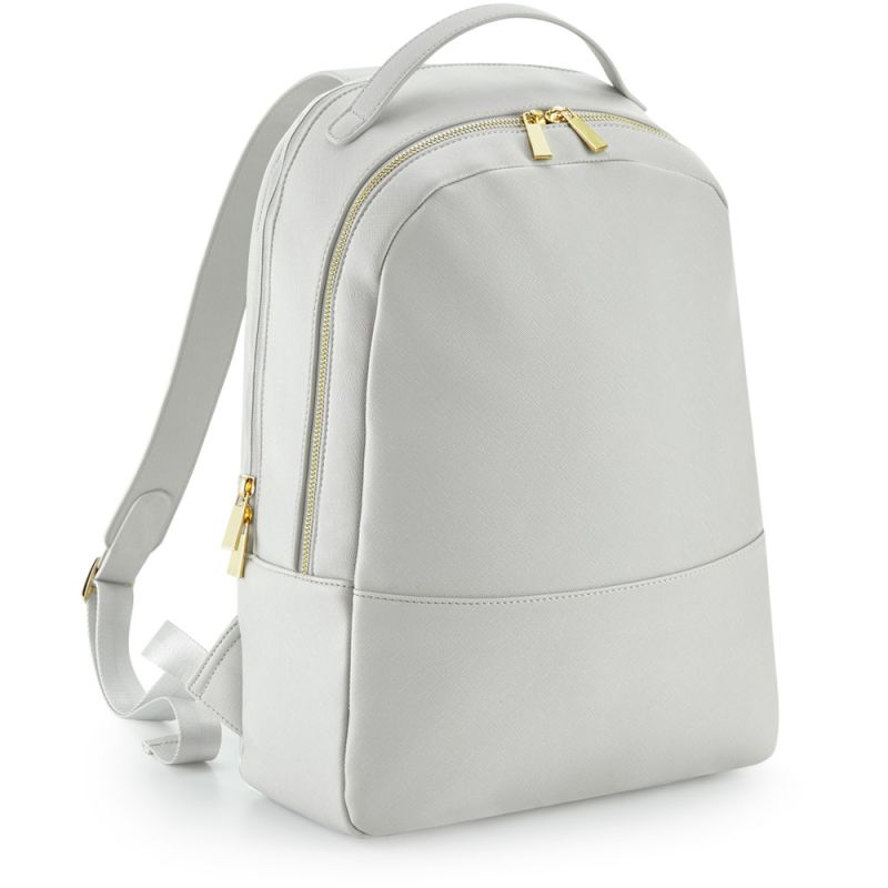 Sac à dos simili cuir Saffiano, compartiment principal et poches intérieures zippés