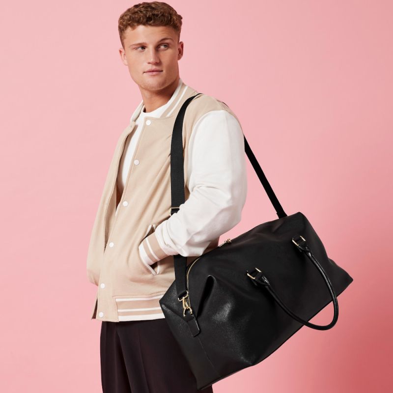 Sac de voyage en simili cuir Saffiano, compartiment principal et poches intérieures zippés, 25 litres