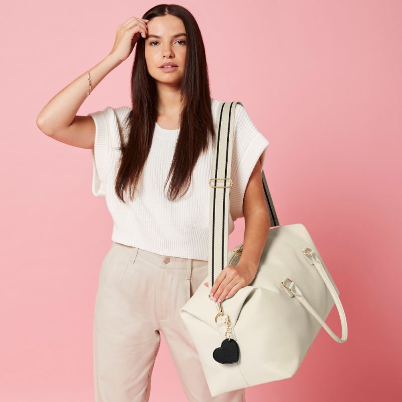 Sac de voyage en simili cuir Saffiano, compartiment principal et poches intérieures zippés, 25 litres