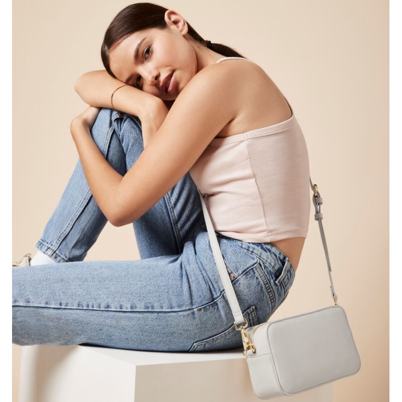 Mini sac bandoulière en simili cuir Saffiano avec bandoulière réglable