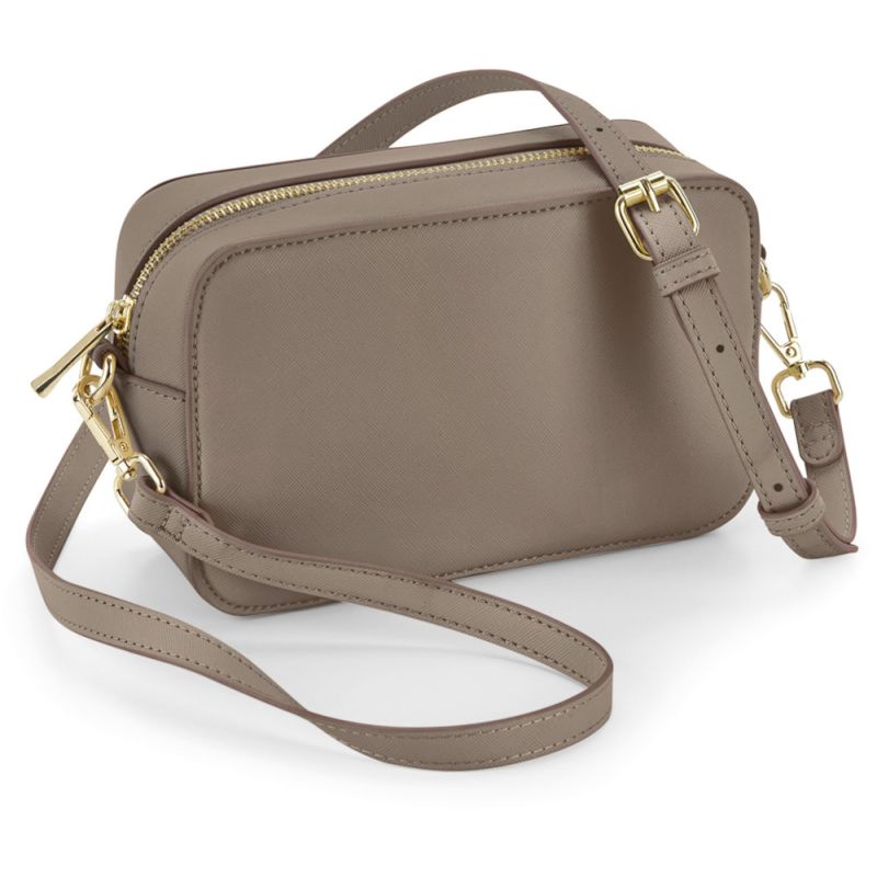 Mini sac bandoulière en simili cuir Saffiano avec bandoulière réglable