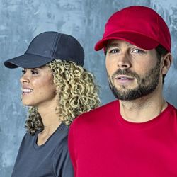 Casquette 6 panneaux en polyester texturé, boucle métallique, 105 g/m²