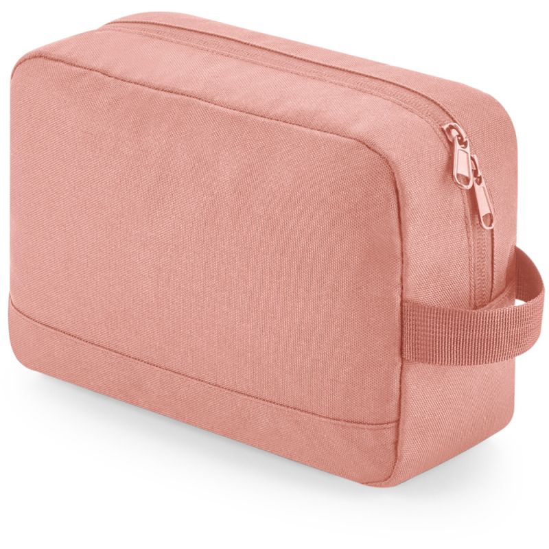 Trousse de toilette zippé en polyester recyclé, intérieur facile à nettoyer