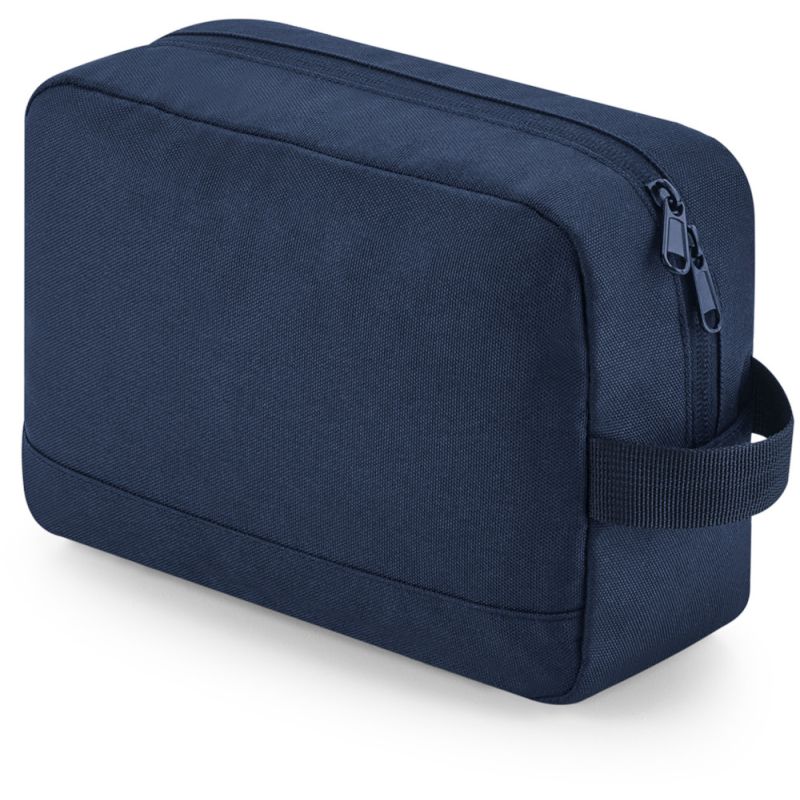 Trousse de toilette zippé en polyester recyclé, intérieur facile à nettoyer