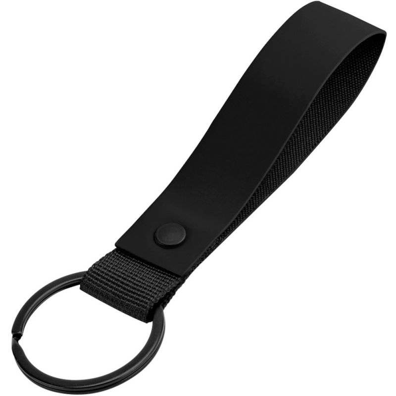 Porte-clés aspect mat en polyester recyclé déperlant avec revêtement PU
