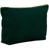 Pochette en velours, doublure avec accès zippé caché, zip en métal doré brillant