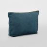 Pochette en velours, doublure avec accès zippé caché, zip en métal doré brillant