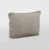 Pochette en velours, doublure avec accès zippé caché, zip en métal doré brillant
