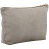 Pochette en velours, doublure avec accès zippé caché, zip en métal doré brillant
