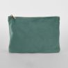 Pochette plate en velours, doublure avec accès zippé caché, zip en métal doré brillant