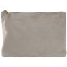 Pochette plate en velours, doublure avec accès zippé caché, zip en métal doré brillant