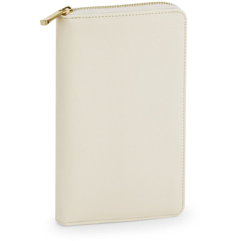 Pochette pour bijoux, doublure de protection en velours, en cuir saffiano au grain fin