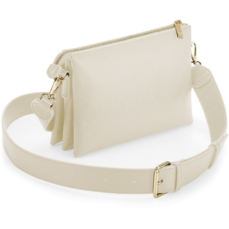 Sac à bandoulière en simili cuir saffiano au grain fin, poches internes