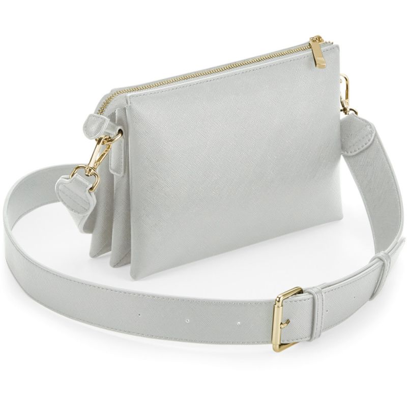 Sac à bandoulière en simili cuir saffiano au grain fin, poches internes