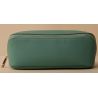 Mini trousse à accessoires en simili cuir Saffiano, fermeture zippée en métal doré brillant