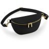 Sac banane zippé, bandoulière amovible et réglable, en cuir saffiano au grain fin