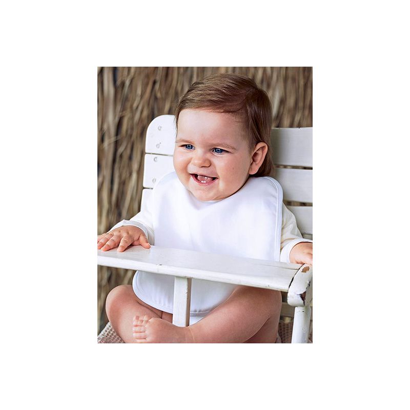 Bavoir interlock double couche en polyester, fermeture velcro, 185 g/m²