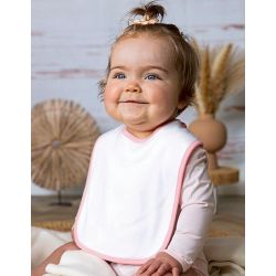 Bavoir bébé double couche en coton, fermeture Velcro, 220 g/m²