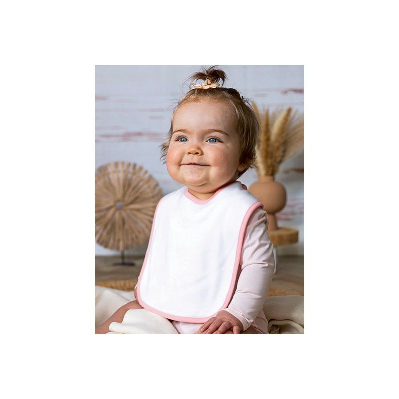 Bavoir bébé double couche en coton, fermeture Velcro, 220 g/m²