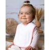 Bavoir bébé double couche en coton, fermeture Velcro, 220 g/m²