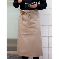 Tablier long sans bavette en coton avec poche avant, 200 g/m²