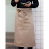 Tablier long sans bavette en coton avec poche avant, 200 g/m²