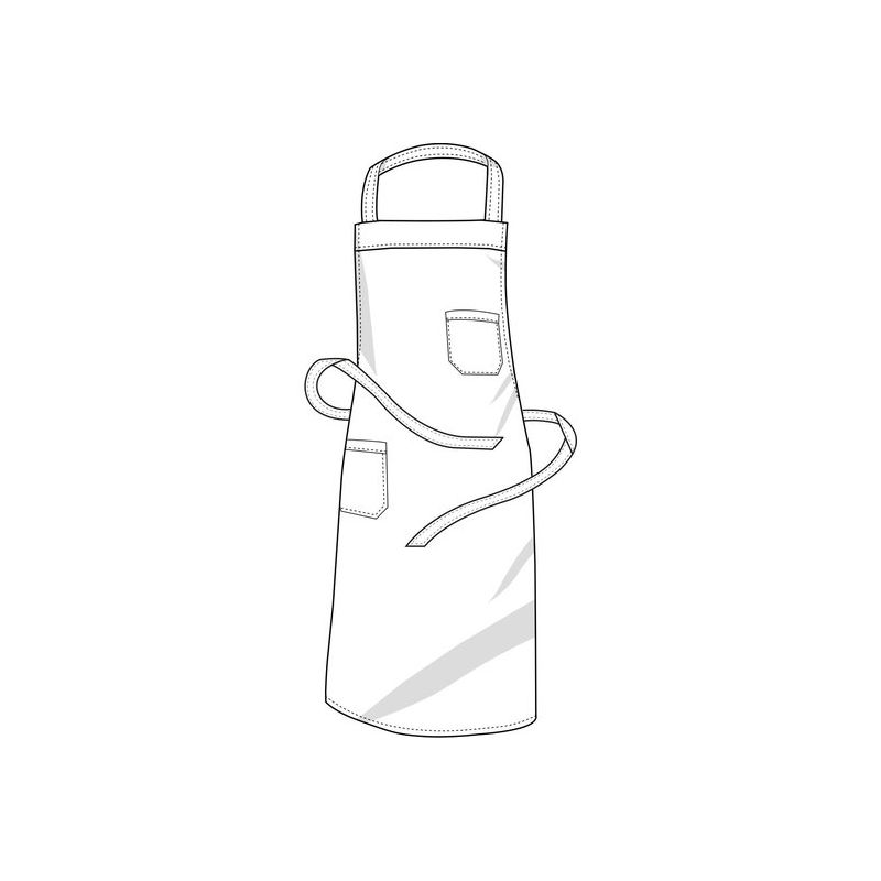 Tablier avec poche poitrine et poche hanche en polyester et coton, 240 g/m²