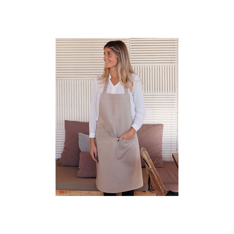 Tablier en polycoton sergé avec poche avant lavable à 60°C, 240 g/m²
