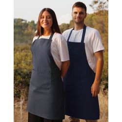 Tablier de cuisine en coton sergé prérétréci avec poche avant, 230 g/m²