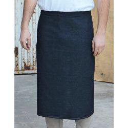 Tablier long sans bavette en jean, points de tension renforcés, 300 g/m²