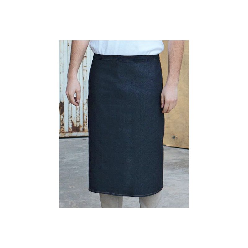 Tablier long sans bavette en jean, points de tension renforcés, 300 g/m²