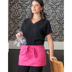 Tablier de cuisine court en coton sergé avec grande poche avant, 200 g/m²