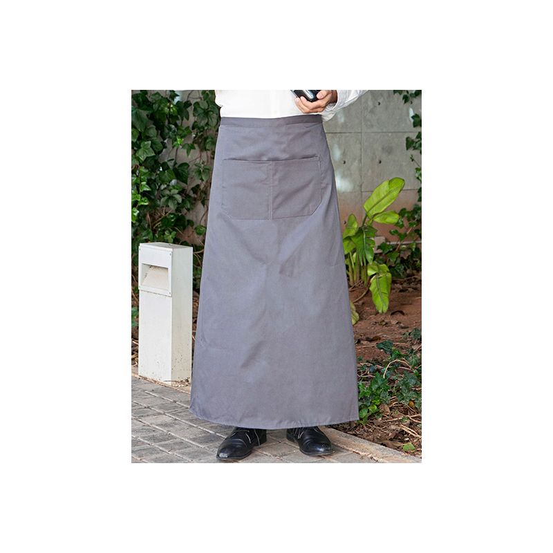 Tablier de bistro long avec poche en polycoton sergé, 240 g/m²