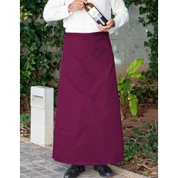 Tablier de bistro long sans poche fabriqué en Europe en polycoton sergé, 240 g/m²
