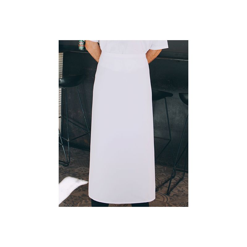 Tablier de bistro long sans poche en polycoton spécial sublimation, 240 g/m²
