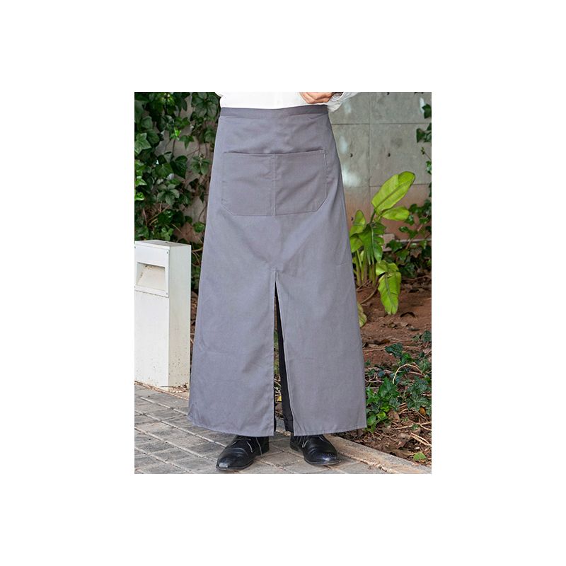 Tablier de bistro long avec poches et fente confortable, 240 g/m²
