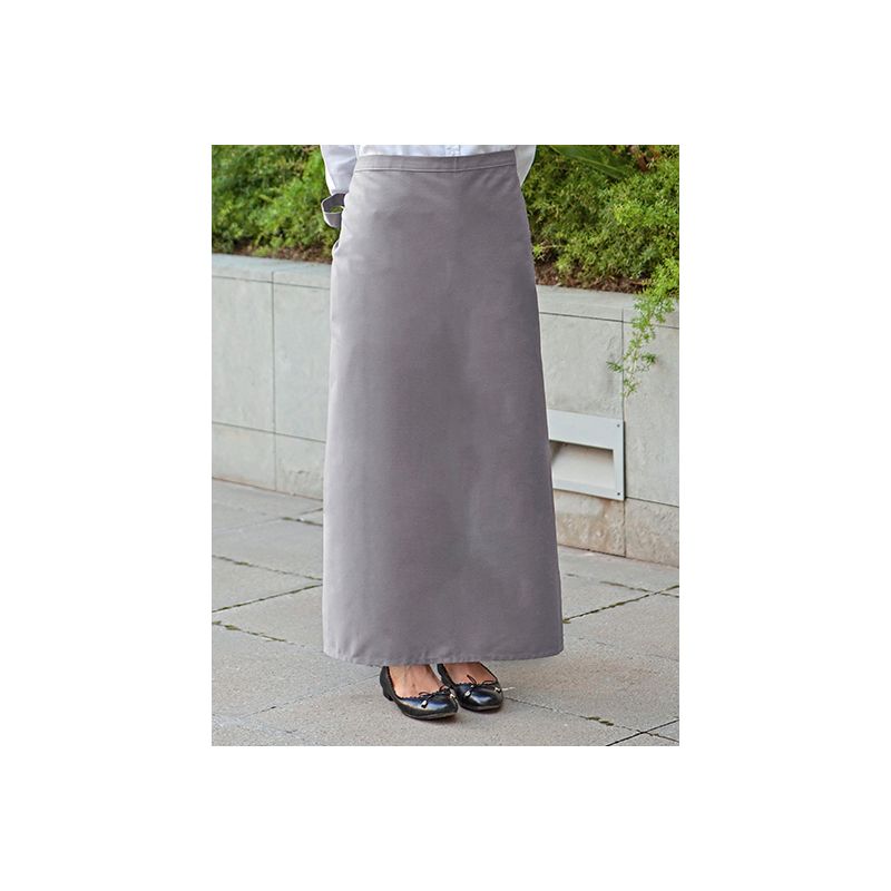 Tablier de bistro très long XL sans poche en polycoton sergé, 240 g/m²