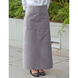 Tablier de bistro très long XL avec poches en polycoton sergé, 240 g/m²