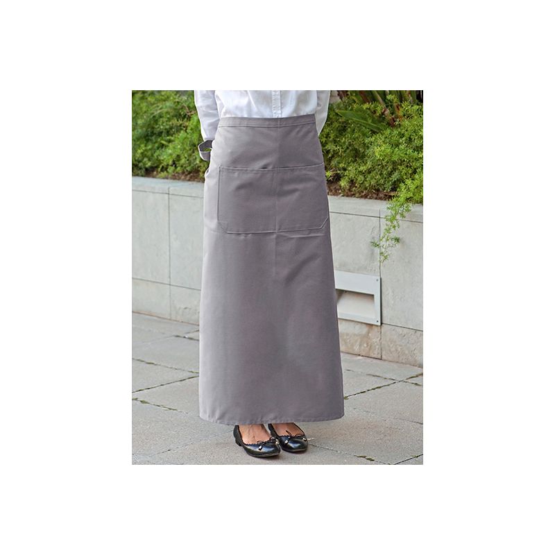 Tablier de bistro très long XL avec poches en polycoton sergé, 240 g/m²