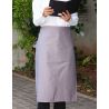 Tablier de cuisine sans poche en polycoton sergé prérétréci, 240 g/m²