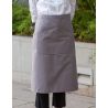 Tablier de cuisine avec poches en polycoton sergé prérétréci, 240 g/m²