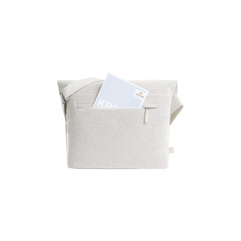 Sac à bandoulière en coton et polyester, grand compartiment principal zippé