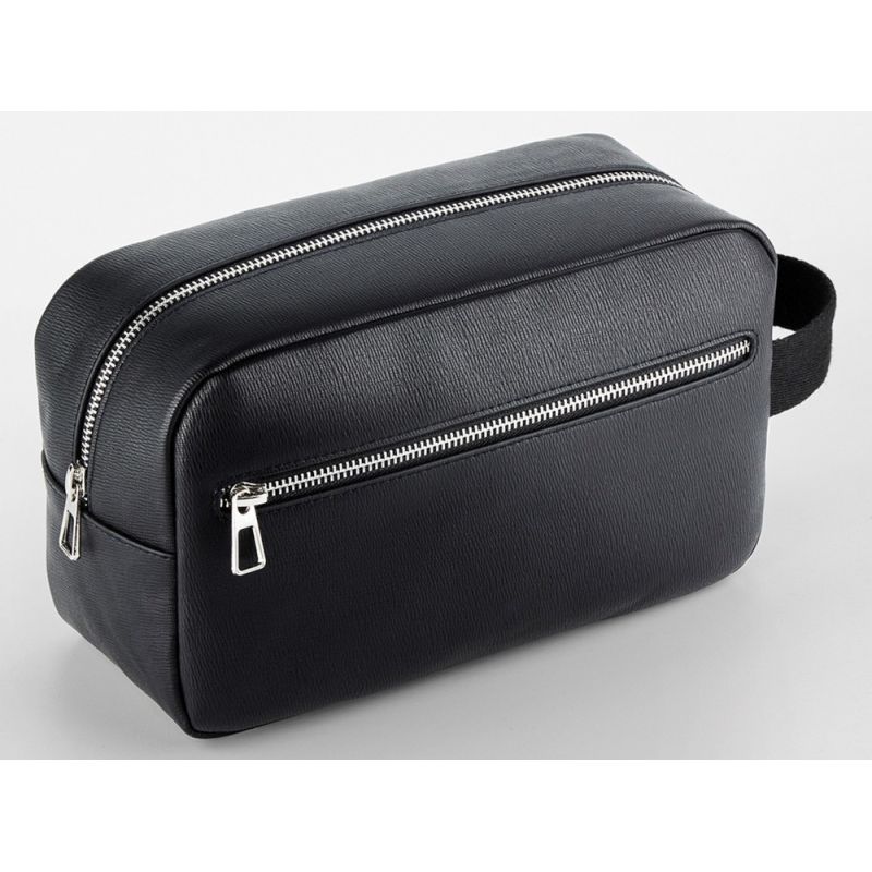 Trousse de toilette en simili cuir avec poches zippées