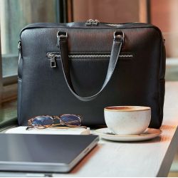 Sacoche en simili cuir avec bandoulière compatible ordinateur 16 pouces